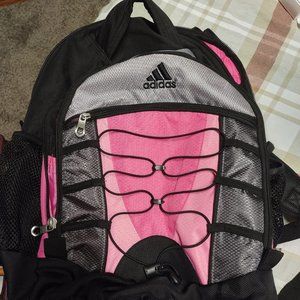 Adidas pink and black backpack